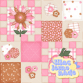 Patchwork Quilt Fall Seamless Pattern - Pink Shabby Chic Autumn Digital Paper