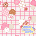 Fabric Applique Plaid Seamless Pattern - Pink Shabby Chic Autumn Digital Paper