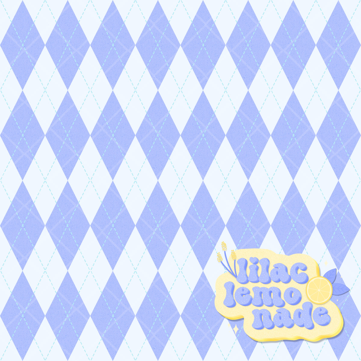 Pastel Speckled Periwinkle Argyle Seamless Pattern - Y2K Grid Blender Digital Paper