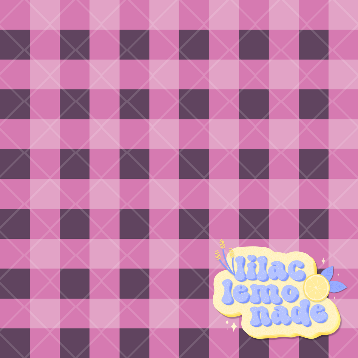 Retro Pink and Plum Gingham Seamless Pattern - Y2K Plaid Digital Paper