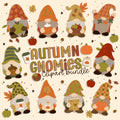 Autumn Gnomies Clipart Bundle - 24 Piece Cozy Fall Sublimation PNG Set
