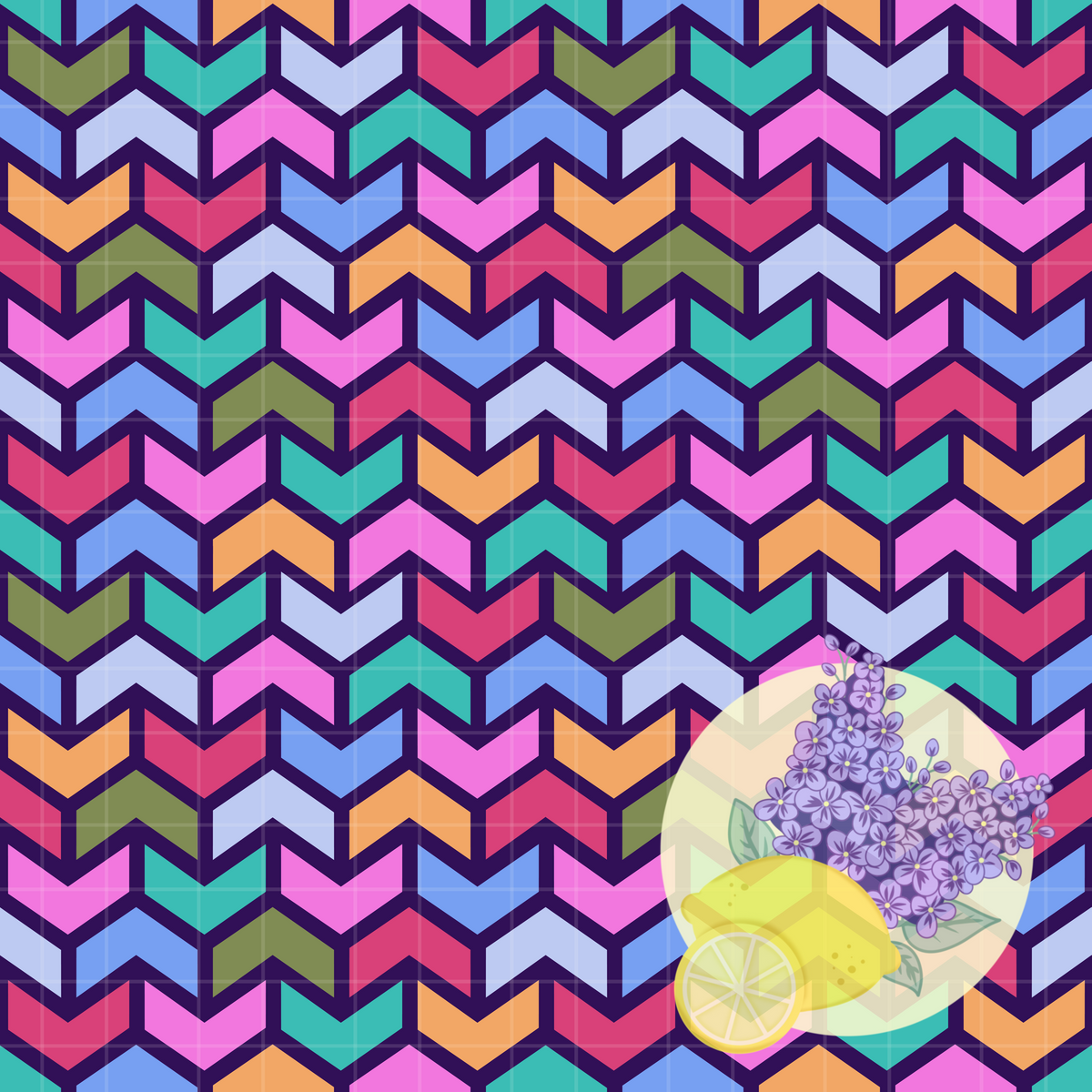 Colorful Rainbow Chevron Seamless Pattern - Retro Geometric Digital Paper