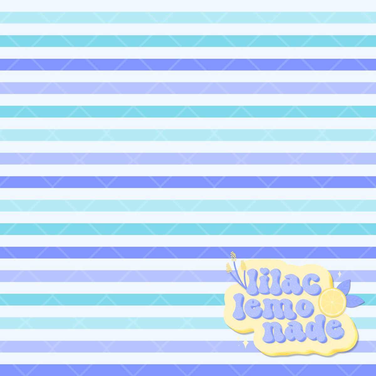Pastel Blue & Periwinkle Striped Seamless Pattern - Y2K Grid Blender Digital Paper