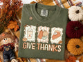 Retro Coquette ‘Give Thanks’ Thanksgiving PNG - Fall Pumpkin Pie & Coffee Sublimation Graphic
