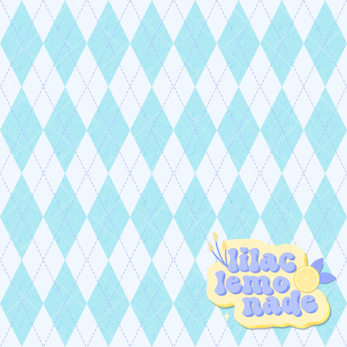 Pastel Speckled Cyan Argyle Seamless Pattern - Y2K Grid Blender Digital Paper