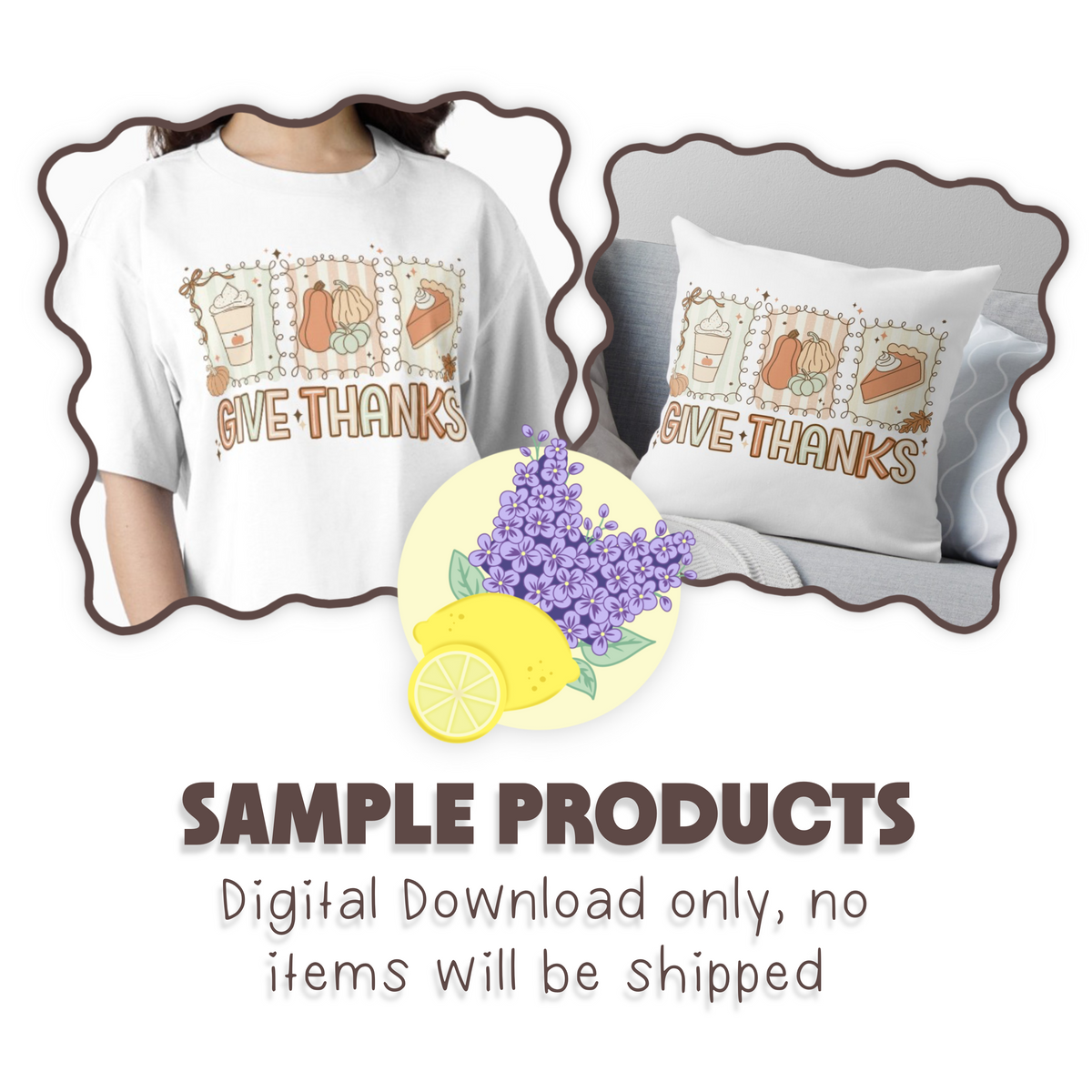 Retro Coquette ‘Give Thanks’ Thanksgiving PNG - Fall Pumpkin Pie & Coffee Sublimation Graphic